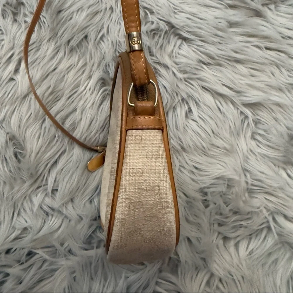 GUCCI Vintage Micro GG Canvas Shoulder Bag PVC Leather Beige - Picture 6 of 16
